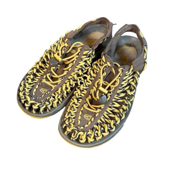 Keen Uneek Hiking Sandals Shoes Womens (Waterproof) US 7 Yellow and Gray - Picture 1 of 8